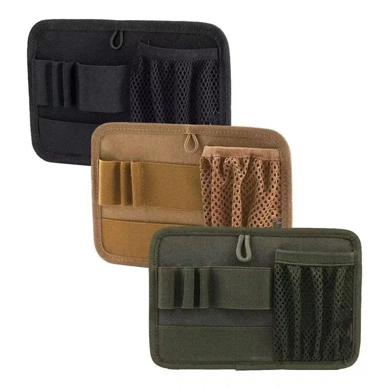 Outdoor EDC Mesh Pouch with Velcro Back Panel, Tactical Mounting Plate for Vest & Backpack Expansion