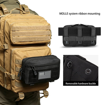 Outdoor Utility Waist Pouch Modular Attach Accessory Bag Multilayer Storage Pocket for Hiking Camping Travel