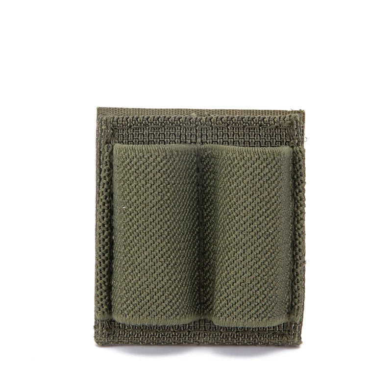 Tactical 2-Round Shell Holder 2 Hole Airsoft Buttstock Ammo Pouch Molle Bullet Magazine Carrier Adhesive Patch