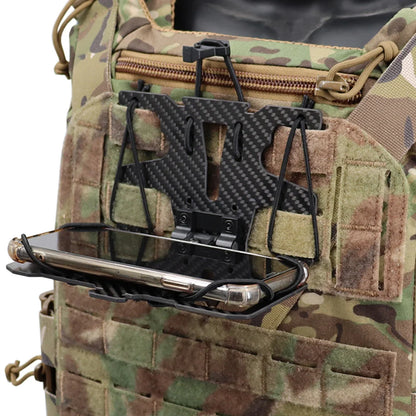 Fwoyonze Carbon Fiber Made Tactical MOLLE Folding Navigation Board Hunting Airsoft Vest Mobile Phone Holder Display Stand