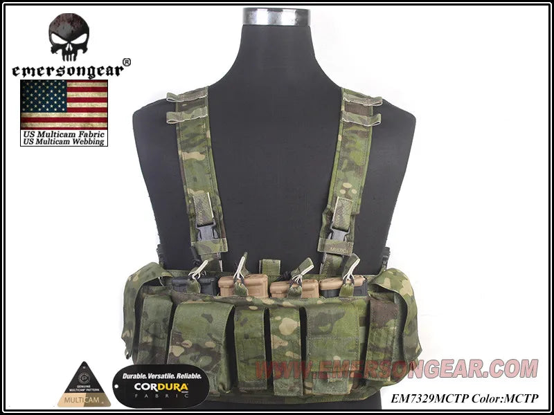 Emersongear MF Style Tactical Chest Rig UW Gen IV Hunting Vest Harness Split Front Carrier Waist Mag Bag