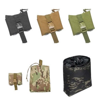 Folding Molle Magazine Dump Drop Pouch Military Airsoft Ammo EDC Tool Bag Foldable Utility Recovery Mag Holster