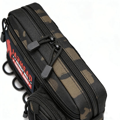 Tactical EDC Molle Waist Bag Utility Belt Pouch with D Ring Patch Panel & Bungee Cord for Hunting Camping Outdoor Hiking Travel