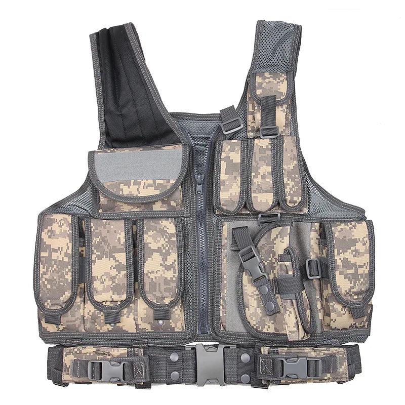 Tactical Breathable Vest SWAT Protective Police Armor Vests  Airsoft Paintball Combat Mens Adjustable Outdoor CS Training Jacket