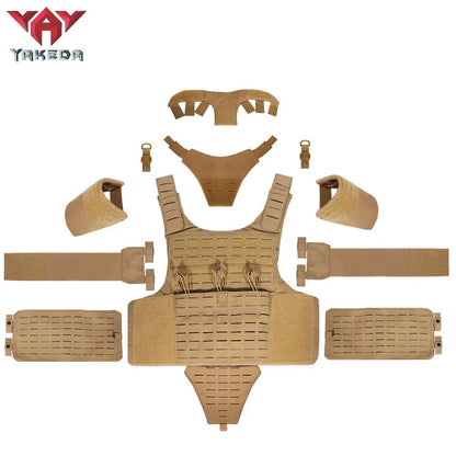 YAKEDA Detachable Multifunctional Training Suit Outdoor Vest with Modular Combination Laser Cutting MOLLE System  Tactical Use