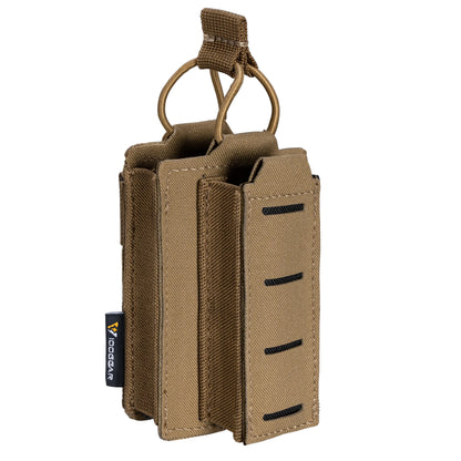IDOGEAR Tactical LSR 9mm 556 Mag Pouch Double Mag Carrier Single MOLLE Pouch Laser Cut Open Top 3569