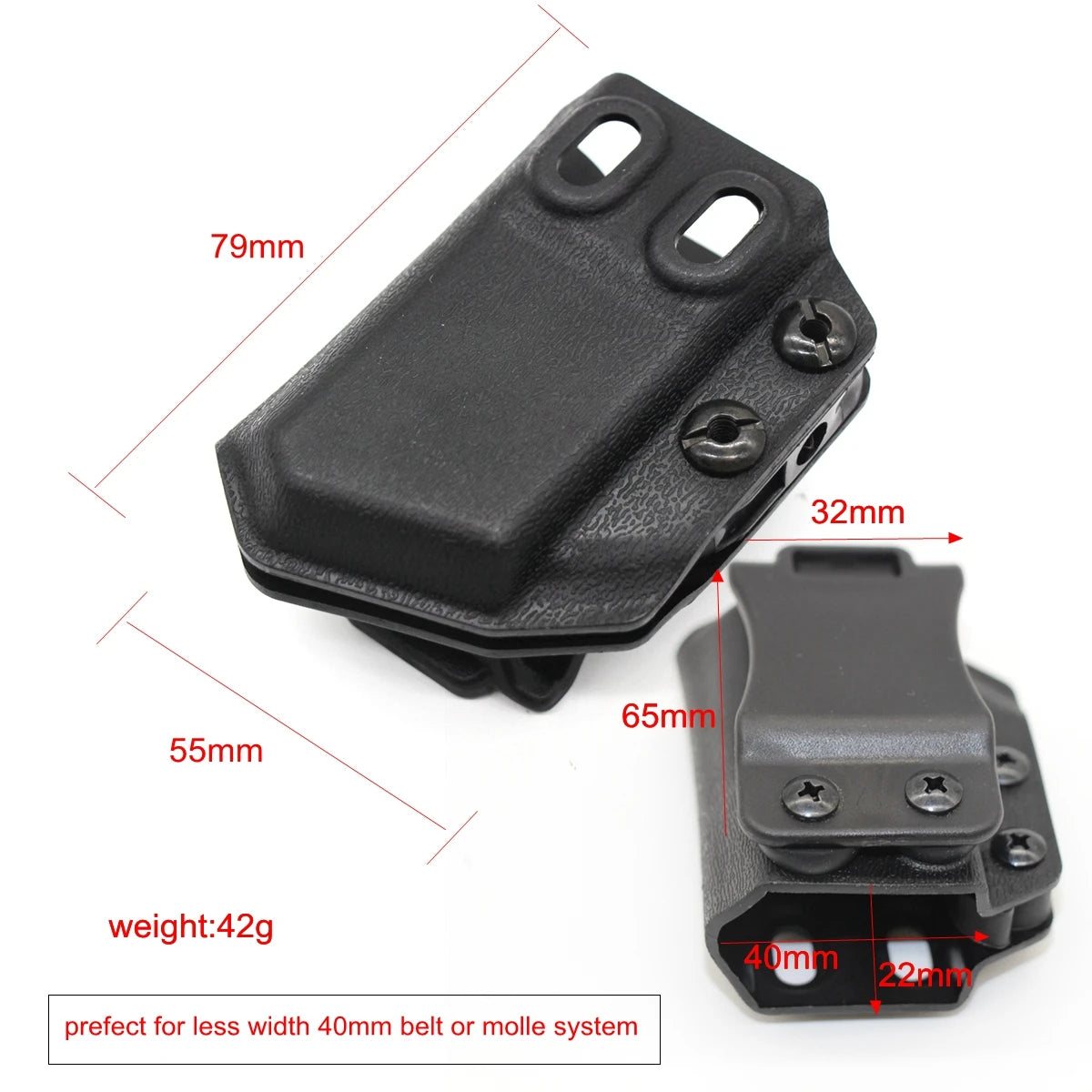 IWB/OWB Magazine Pouch 9mm/.40 Double Stack Magazine Case for G CZ S&W H&K P365 Hunting Mag Pouch for Right Left