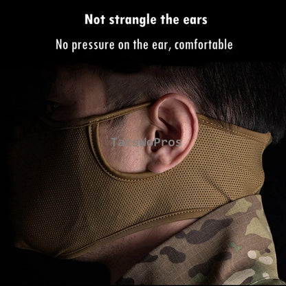Tactical Shooting Mask with Silicone Outdoor Breathable Elastic Soft Masks Riding Hiking Hunting Sports Half Face Mask M/L Size