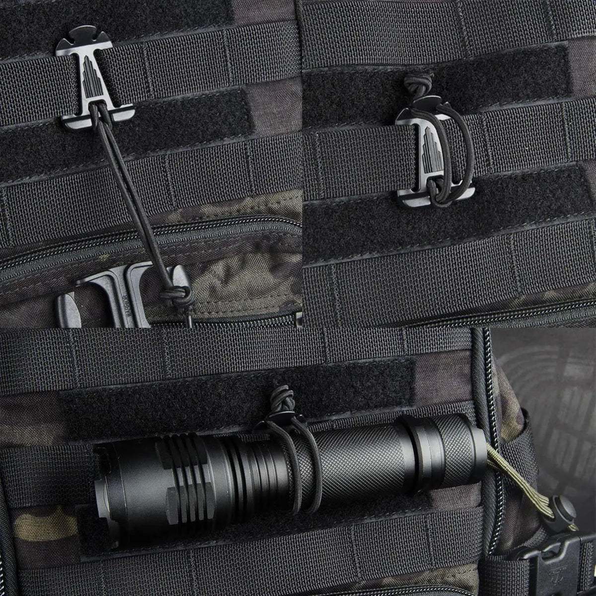5pcs Outdoor Mountaineering Buckle Molle Backpack Webbing Nylon Hook Elastic Rope Tactical Gear Military Belt Keychain Snap