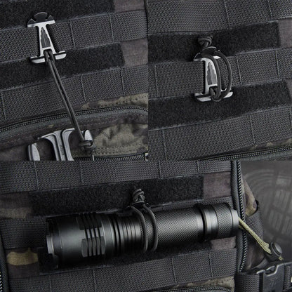 5pcs Outdoor Mountaineering Buckle Molle Backpack Webbing Nylon Hook Elastic Rope Tactical Gear Military Belt Keychain Snap