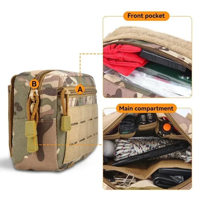 Tactical Molle Cell Phone Pouch EDC Pouch Waist Pack Emergency EMT Utility Tool Pouch First Aid Kit Pouch Hunting Bag