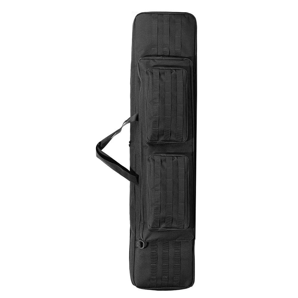 Double Rifle Case with Removable Thickened Storage Divider Gun Bag Shooting Carry Shoulder Bags for Hunting Long Soft Backpack