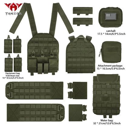 YAKEDA (with American flag) outdoor MOLLE mounted multi-functional vest equipment training snake buckle chest hanging bellyband