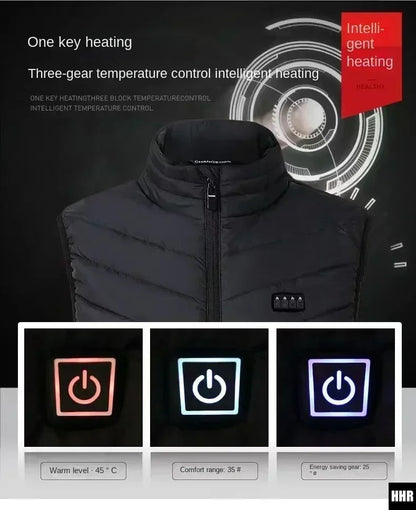 26 Areas USB Heated Vest Men Women Windproof Thermal Waistcoat Sleeveless Jacket for Skiing Hiking Motorcycle Winter Warm