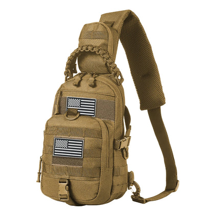 Multi functional crossbody chest bag Molle expansion system adjustable, widened, breathable single shoulder strap woven handle