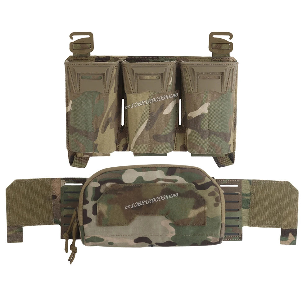 K Style Tactical Chest Rig Set with Triple Mag Pouch 2Nd Layer Admin Pouch Modular Field Strap KZ MOLLE Expansion Hunting Gear