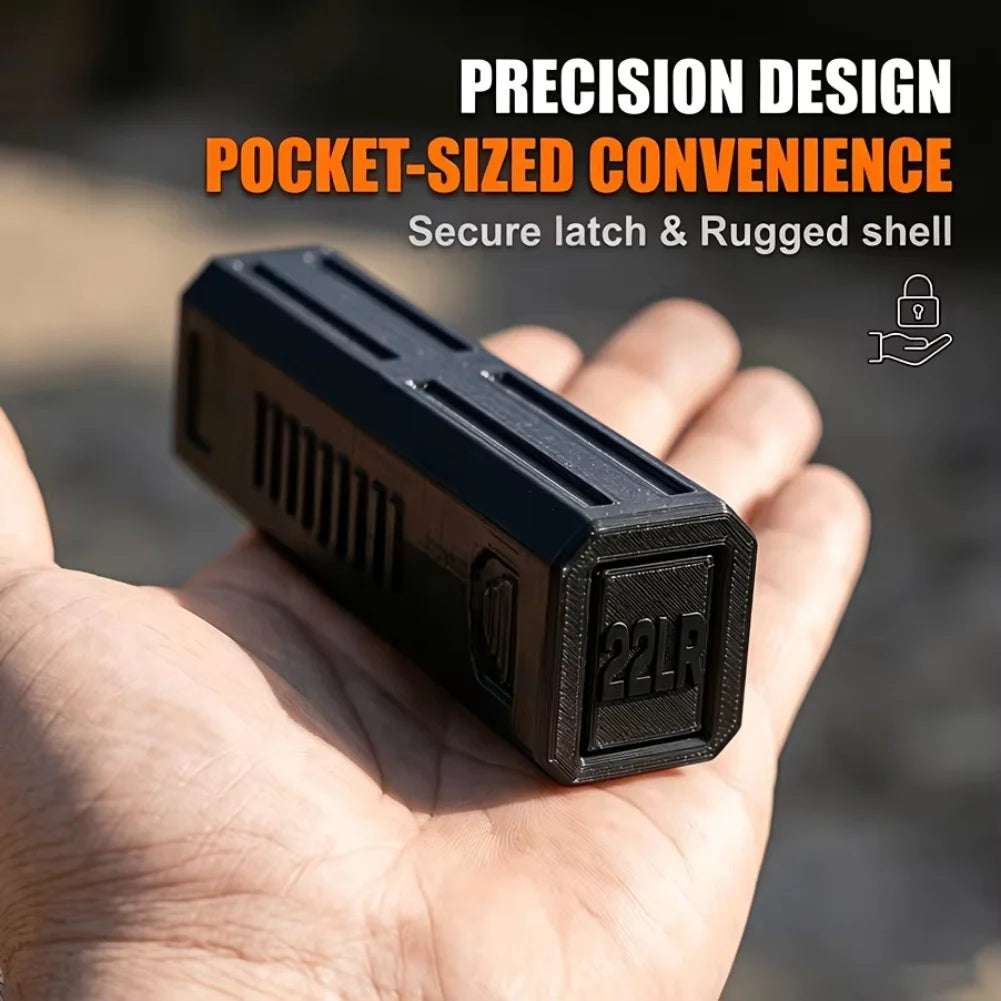 New 22LR Portable Ammo Box Set – Lightweight Pocket Bullet Organizer, Durable & Crush-Resistant for Range,Outdoor,Ideal Gift