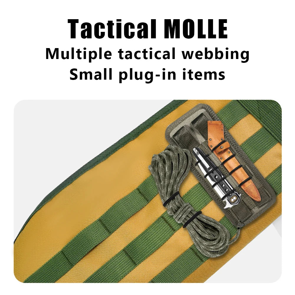 Tactical Rifle Bag 130cm Weapons Transport Case Shotgun Bag Molle Hunting Gun Carrier Pouch Soft Padded Case with Shoulder Strap