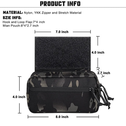 KRYDEX Tactical Drop Pouch Sub Abdominal Carry Kit Tool Bag Fanny Pack with Hook and Loop Panel for Vest Chest Rig