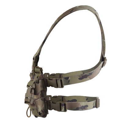 Tactical Double Layer Chest Rig Triple 5.56 Mag Pouch Airsoft Hunting Quick Release Training Vest Side Radio Pouch