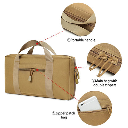 Outdoor multi-purpose handbag, casual storage bag, main bag, double zipper, portable handle design