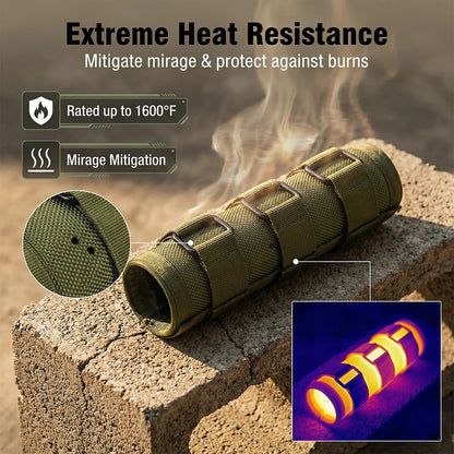 Tactical Sound Damper Suppressor Cover Fireproof Resistant Silicone Heat-Insulating Airsoft Protective Cover for 5/6/7/7.5/9Inch