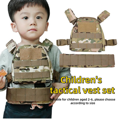 2-6 Year Old Children's Tactical Vest Set Outdoor Children's Training Vest Waist Cover Equipment Outdoor Children's Activity Tac