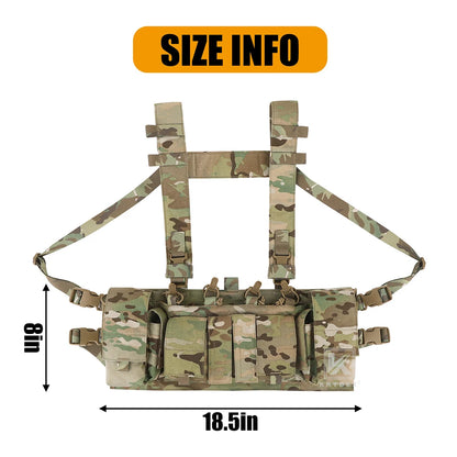 KRYDEX 500D Tactical Chest Rig UW Gen IV Low Profile Rigs Carrier With GP Pouch Multifunction Pockets H Harness