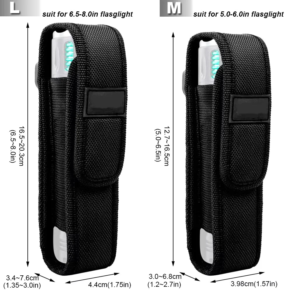 2 Pack XTAR T220 Tactical Flashlight Pouch Polyester Belt Holster Torch Holder EDC For Outdoor Hunting Camping Hiking Gear