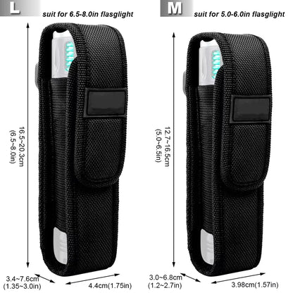 2 Pack XTAR T220 Tactical Flashlight Pouch Polyester Belt Holster Torch Holder EDC For Outdoor Hunting Camping Hiking Gear