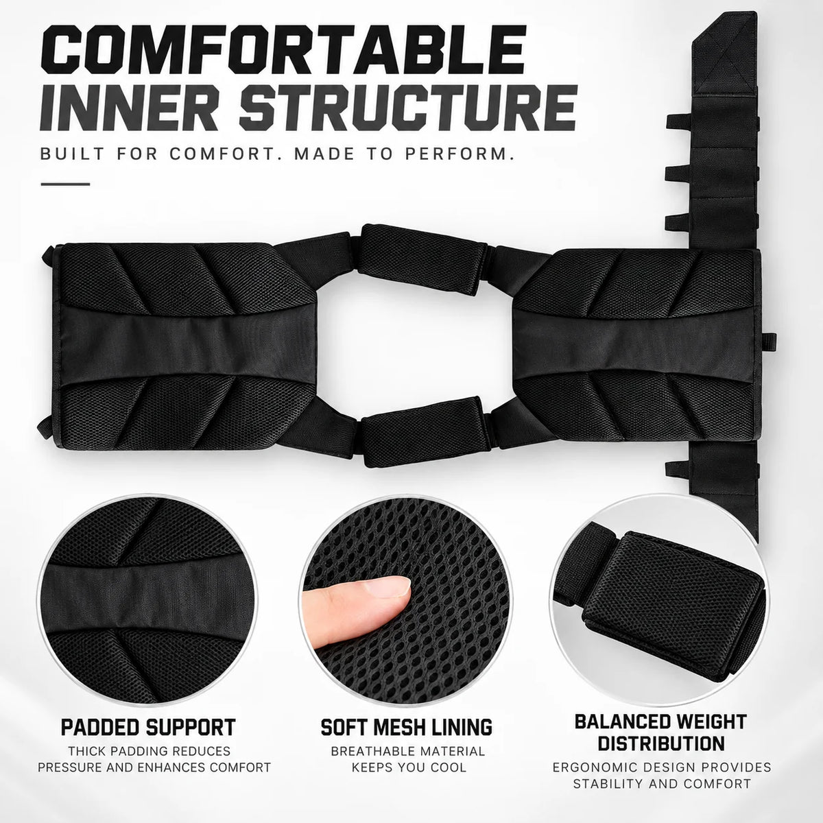 Adjustable Weighted Training Vest Breathable Fitness Workout Vest with Weight Plate Pockets for Gym Running Strength Training