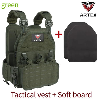 ARTEX Tactical Vest 6094 Fast Detachable Light Laser Cut Outdoor Hunting Black Gear Carry Vest of High Quality