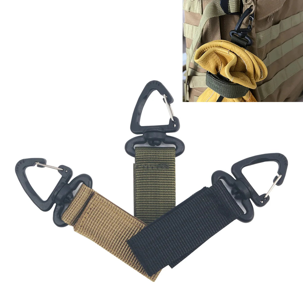Outdoor 360 Rotate Nylon Carabiner Key Hook MOLLE Webbing Buckle Belt Buckle Hanging Camping Climbing Backpack Accessories