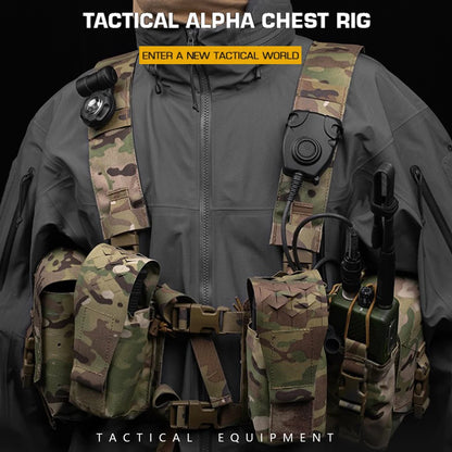 Tactical Vest Alpha Chest Rig SS Style MOLLE Modular Quick Release 34 Split Chassis Militar Magazine Pouch Airsoft Equipment
