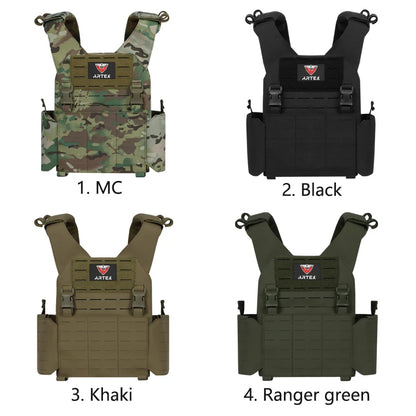 Modular Tactical Training Vest with PALS System - Adjustable Straps Quick-Release Buckle for Hunting Low-Profile Vest