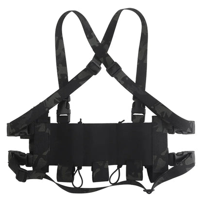 POSEIDON DEFENSE WG Minimalistic Multi-Mission Chest Rig Kit With 5.56 SMG 9MM Triple Magazine Pouch Genade Radio Holster