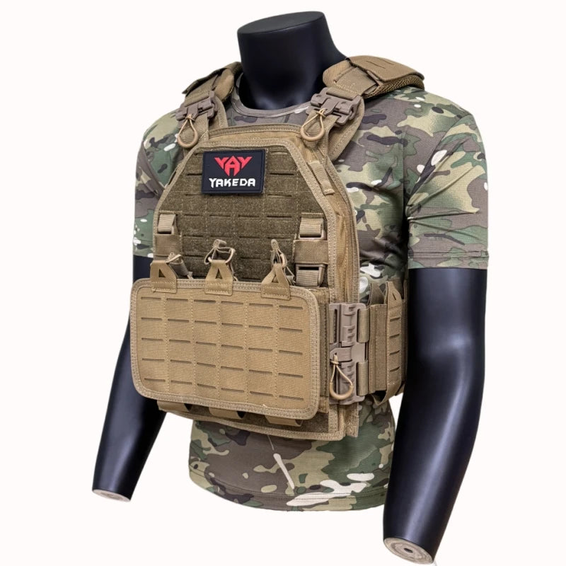 Multicam Camo Tactical Vest Quick Release Molle Modular Protective Vest for Outdoor CS Wargame Hunting yakeda 6094