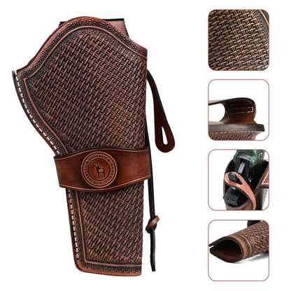 Tourbon Leather Handgun Holster for Ruger .357 Revolver Pistol Carry Case Belt Pouch Brown Hunting Accessories