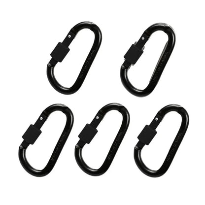 5pcs Carabiner With Lock Set Aluminium Alloy Tourist Hooks Fishing Carbin Buckle Caribiner Clip Key Holder Keychain Camping Tool