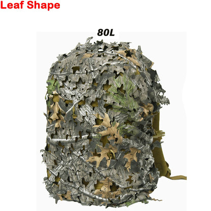 3D Camo Net Backpack Cover 60L 80L  Laser Cut Camouflage Hunting Backpack Cover Paintball Paratrooper Hunting Accessories