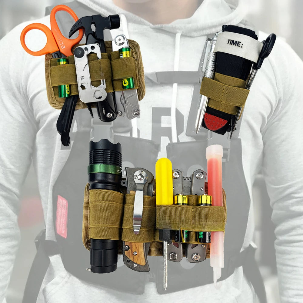 Tactical Hook Loop Panel Pouch EDC Tool Inner Separation Holder Hunting Vest Backpack Bags Insert Organizer Paste Board