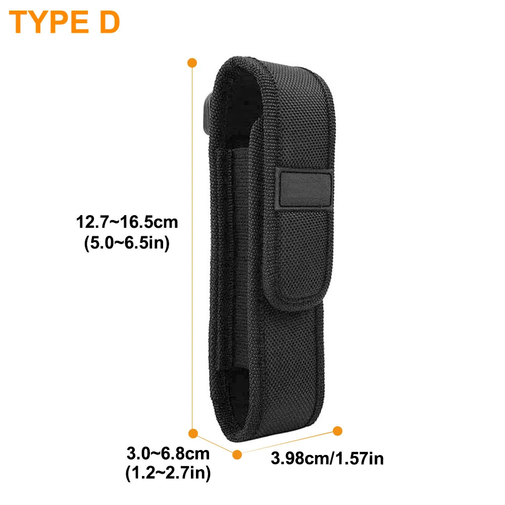 Tactical Flashlight Holster Outdoor Hunting Climbing Molle Pouch Men's Belt Bag LED Torch Case Edc Tool Holder Fanny Pack