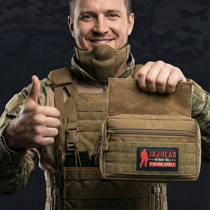 Outdoor Tactical Chest Rig Admin Pouch Hook-and-Loop Mounted EDC Organizer Bag for Tactical Vest and Hunting Plate Carrier