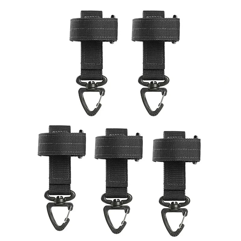 Multi-Purpose Nylon Work Gloves with Safety Clip Hook for Outdoor Tactical Climbing Camping Hanging Buckle