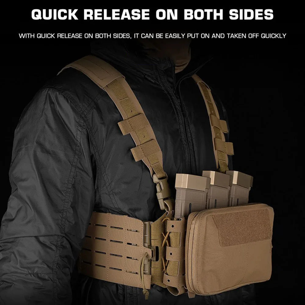 Tactical ARC Chest Rig Placard V3 Kit Quick Release Hunting Vest MOLLE System 5.56 Triple Magazine Pouch Shooting Airsoft Gear