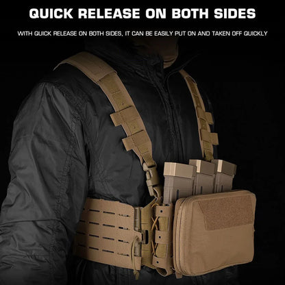 Tactical ARC Chest Rig Placard V3 Kit Quick Release Hunting Vest MOLLE System 5.56 Triple Magazine Pouch Shooting Airsoft Gear