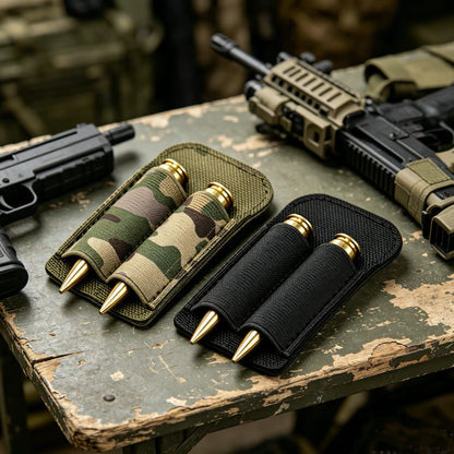 Tactical 2 Rounds Buttstock Ammo Pouch 7.62mm Bullet Magazine Hunting Accessories 2 Hole Ammo Shell Holder Shotgun Bullet Pouch