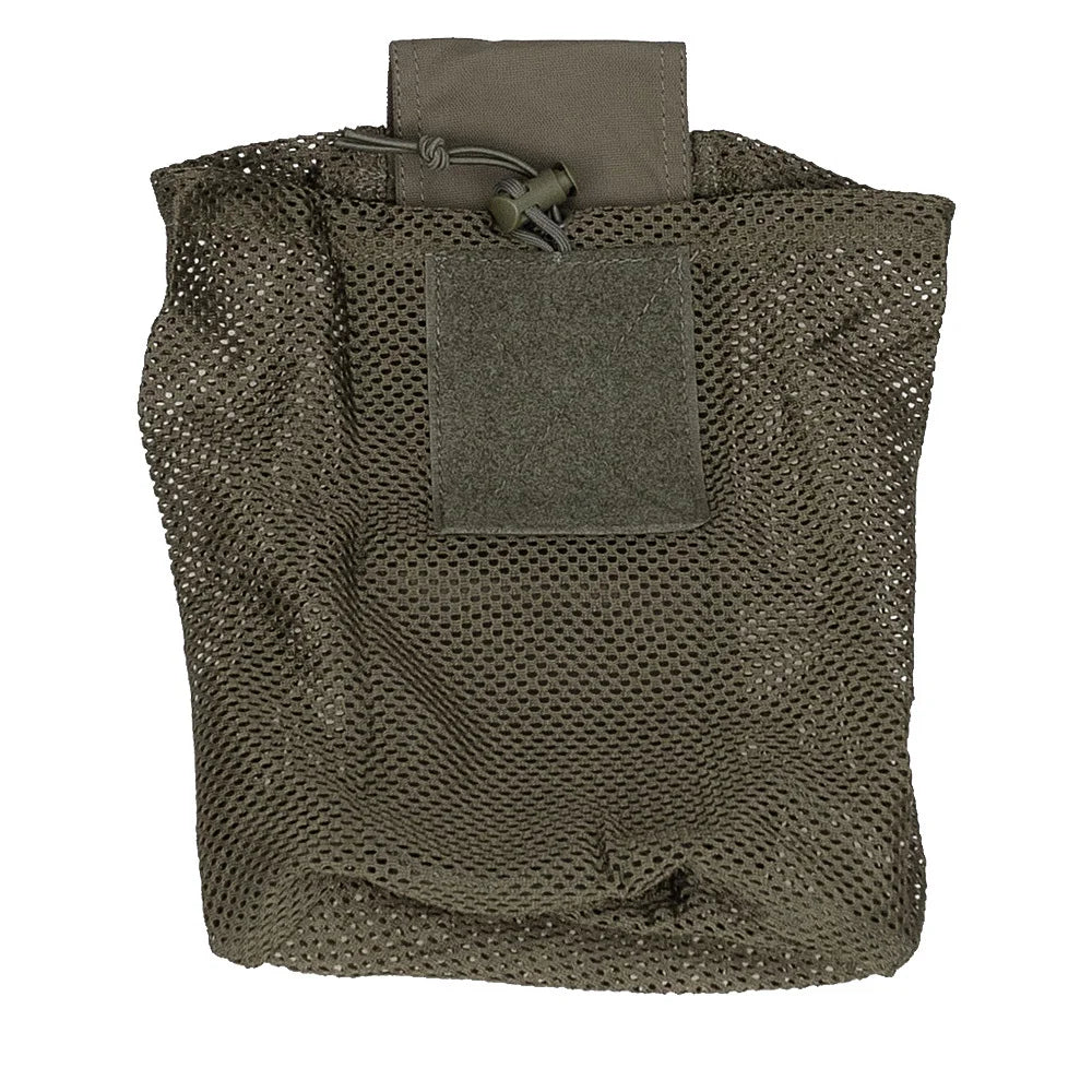 Tactical Roll-Up Mesh Dump Pouch Drawstring Foldable Net Bag Molle Tools Utility Pocket Hunting Airsoft Belt Accessories 500D