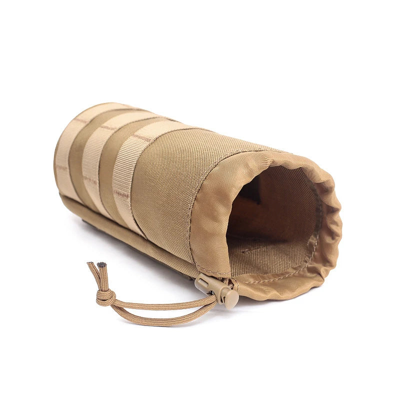 Outdoor Molle Water Bottle Bag Kettle Pouch Holder Camping Hiking Cycling Bottle Bag Adjustable Drawstring Water Bottle Pouch