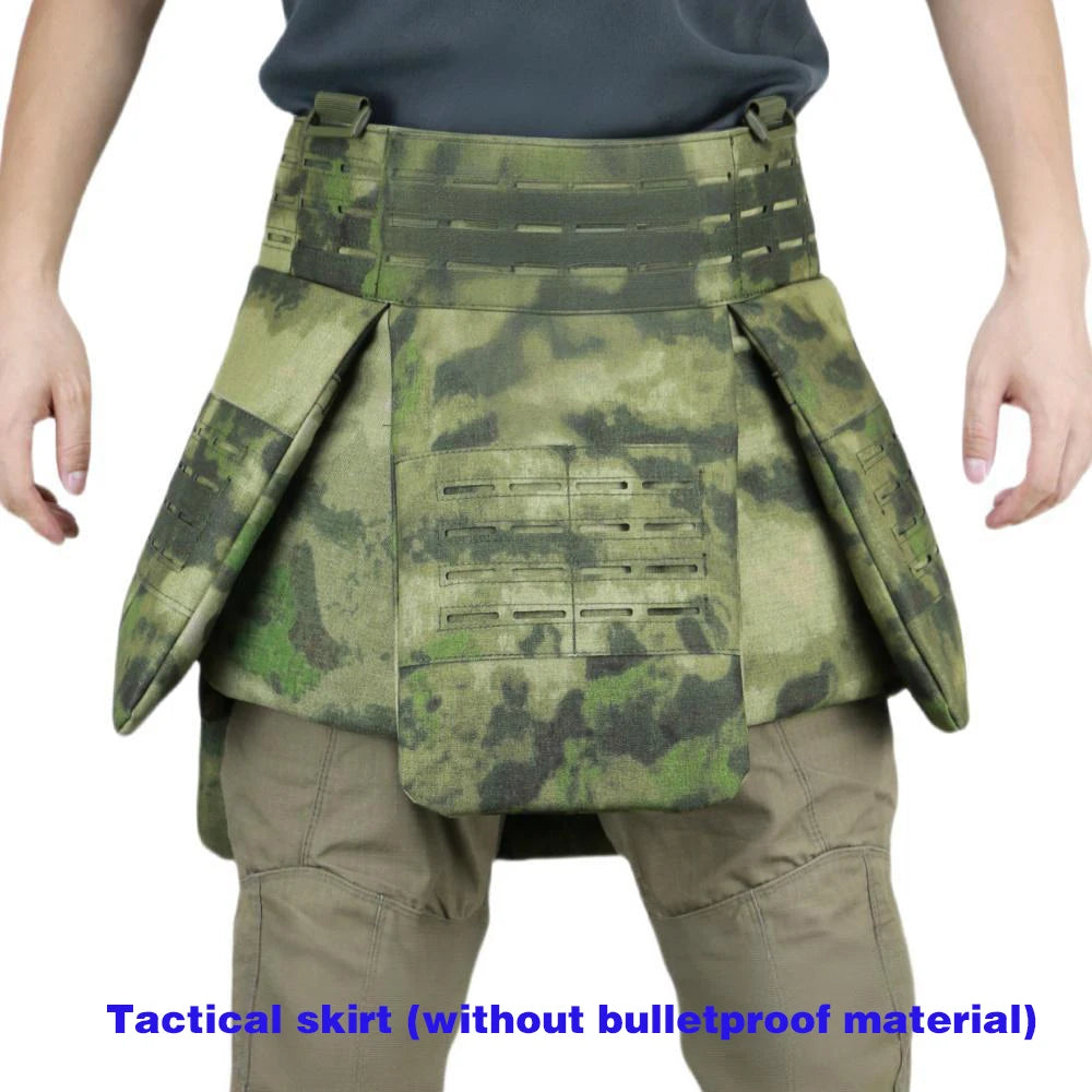 Laser‑Cut MOLLE Level IIIA Soft PE Tactical Protective Skirt Quick Release Adjustable Outdoor Hunting Waist Hip Protective Gear